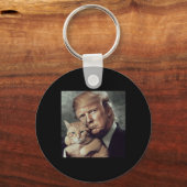 Trump En Kat - Grappige Trump Kat Meme Sleutelhanger (Voorkant)