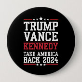 Trump en Kennedy nemen Amerika weer terug Ronde Button 4,0 Cm (Voorkant)