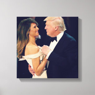 Trump en Melania Dancing Canvas Afdruk