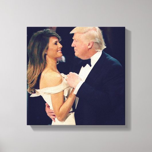 Trump en Melania Dancing Canvas Afdruk (Voorkant)