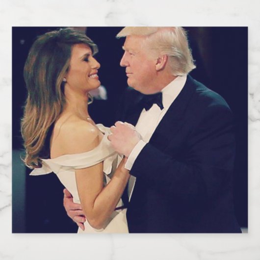 Trump en Melania Dancing Sparkling Wijnetiket (Enkel label)