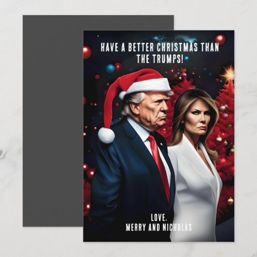 Trump en Melania Slecht Kerstfeest Feestdagenkaart (Voorkant / Achterkant)