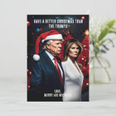 Trump en Melania Slecht Kerstfeest Feestdagenkaart (Staand voorkant)