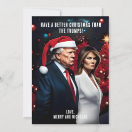 Trump en Melania Slecht Kerstfeest Feestdagenkaart