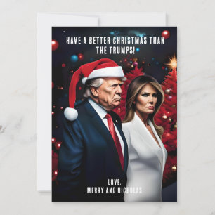 Trump en Melania Slechte Kerstmis Feestdagenkaart