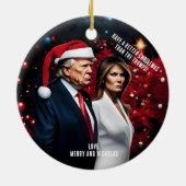 Trump en Melania Slechte Kerstmis Keramisch Ornament (Achterkant)