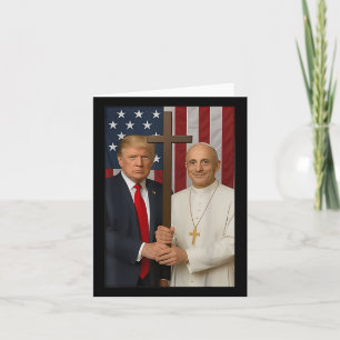 Trump en Paus Shirt - Paus Leo XIV God zegene Amer Kaart