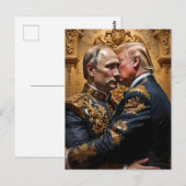 Trump en Poetin omarmen Briefkaart (Voorkant / Achterkant)
