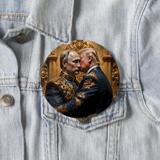 Trump en Poetin omarmen Ronde Button 4,0 Cm (In situ)