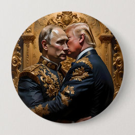 Trump en Poetin omarmen Ronde Button 4,0 Cm