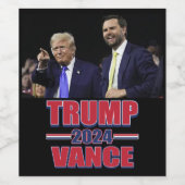 Trump en Vance 2024 Wijn Etiket (Enkel label)