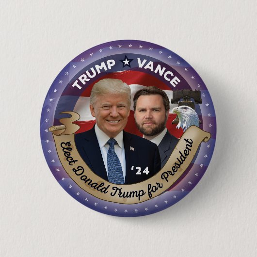 Trump en Vance in 2024 Ronde Button 5,7 Cm (Voorkant)