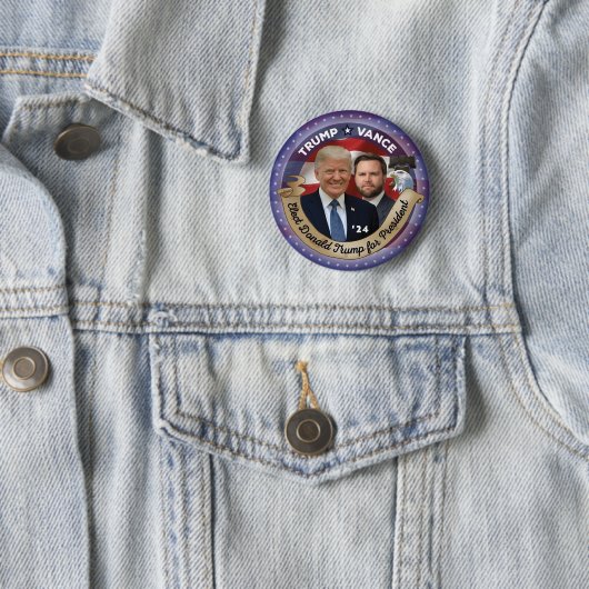 Trump en Vance in 2024 Ronde Button 5,7 Cm (In situ)