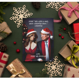 Trump en vrouw "Wie geeft een F*ck" Kerstmis Feestdagenkaart
