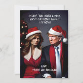 Trump en vrouw "Wie geeft een F*ck" Kerstmis Feestdagenkaart (Voorkant)