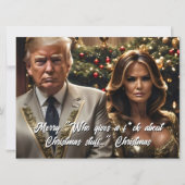 Trump en vrouw "Wie geeft een F*ck" Kerstmis Feestdagenkaart (Voorkant)