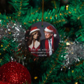 Trump en vrouw "Wie geeft een F*ck" Kerstmis Keramisch Ornament