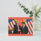 Trump en Xi Handshake Briefkaart (Staand voorkant)