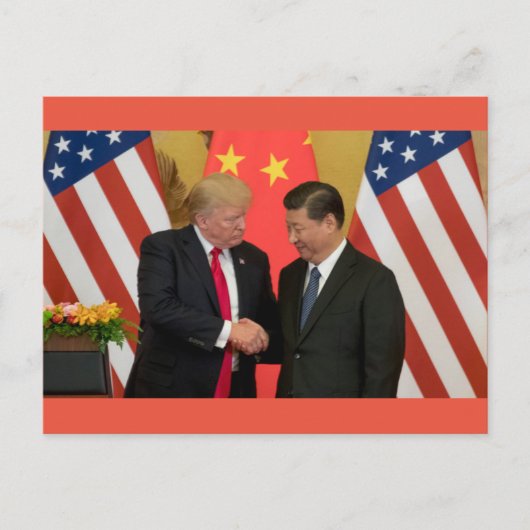 Trump en Xi Handshake Briefkaart (Voorkant)