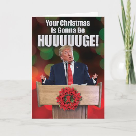 Trump Enorme Christmas Funny Wenskaart Feestdagen Kaart (Voorkant)