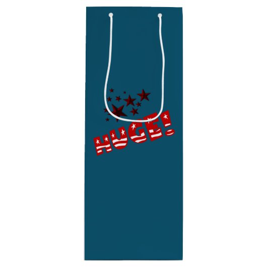 Trump ENORME feest viering wijnzak Wijn Cadeautas (Voorkant)