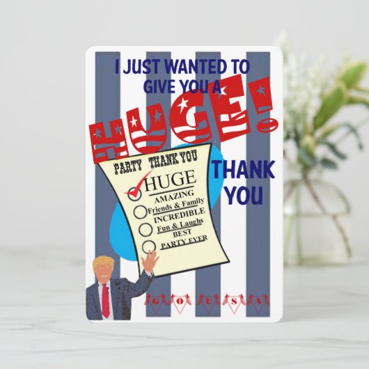 Trump ENORME Feestviering Bedankkaart (Staand voorkant)