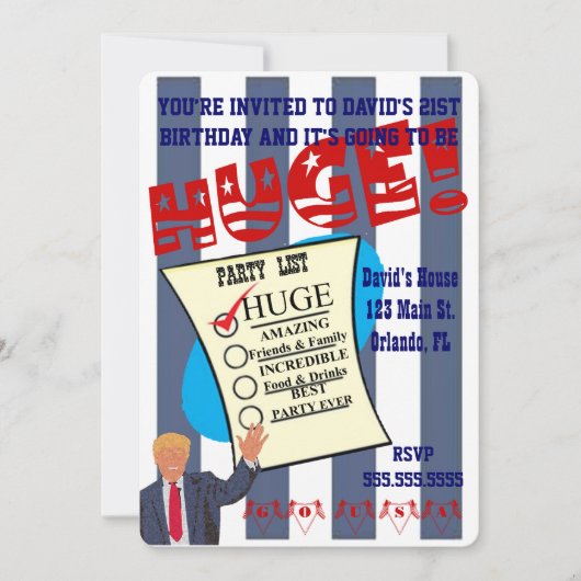 Trump ENORME Verjaardagsmijlpaal Feestviering Kaart (Voorkant)