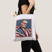 Trump Epic American Flag Canvas tas (Dichtbij)