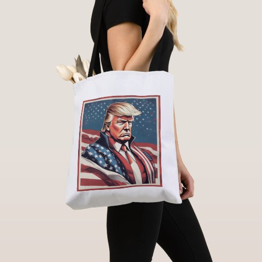 Trump Epic American Flag Canvas tas (Dichtbij)
