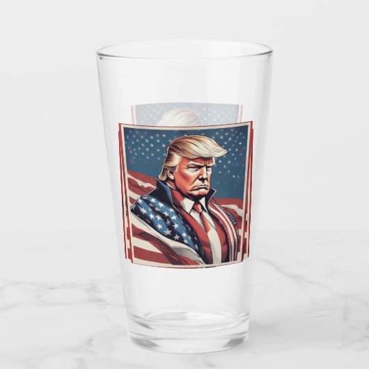 Trump Epic American Flag Drinkware Glas (Achterkant)