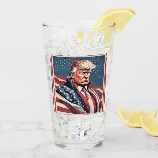 Trump Epic American Flag Drinkware Glas (Achterkant ijs)