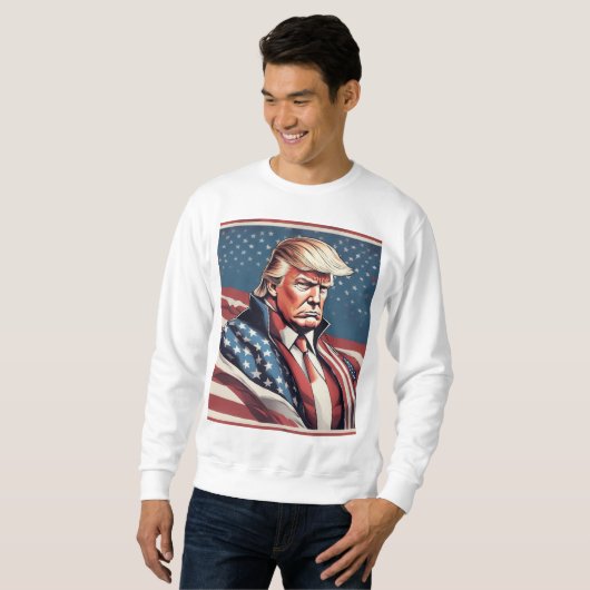 Trump Epic Amerikaanse vlag Hoodie Trui (Voorkant volledig)