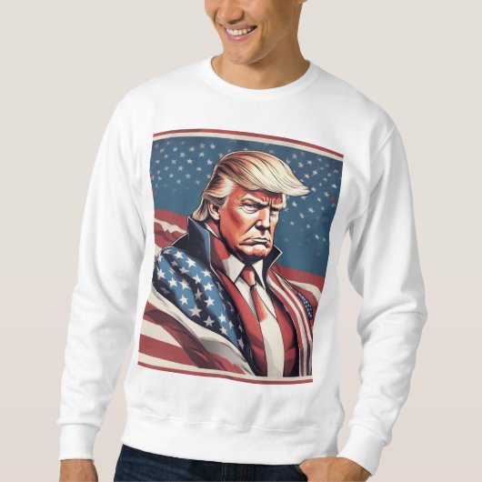 Trump Epic Amerikaanse vlag Hoodie Trui (Voorkant)