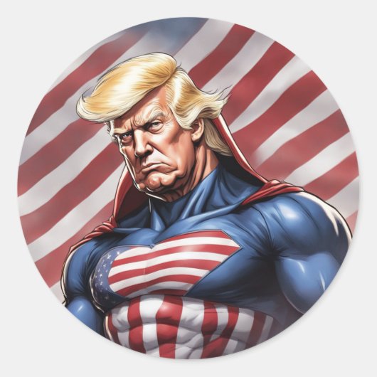 Trump Epic Superhero Sticker (Voorkant)