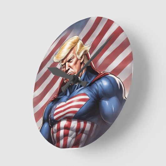 Trump Epic Superhero Wall Clock Ronde Klok (Hoek)