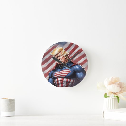 Trump Epic Superhero Wall Clock Ronde Klok (Huis)