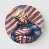 Trump Epic Superhero Wall Clock Ronde Klok (Voorkant)