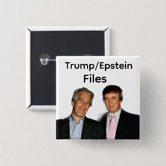 Trump/Epstein-bestanden knop Vierkante Button 5,1 Cm (Voorkant /achterkant)
