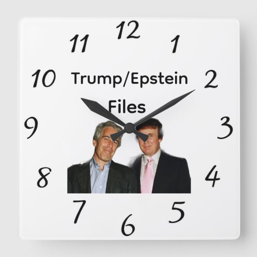 Trump/Epstein Dossiers Wandklok (Voorkant)