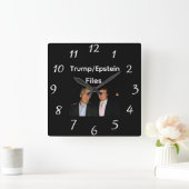 Trump/Epstein Files Wall Clock Vierkante Klok (Huis)