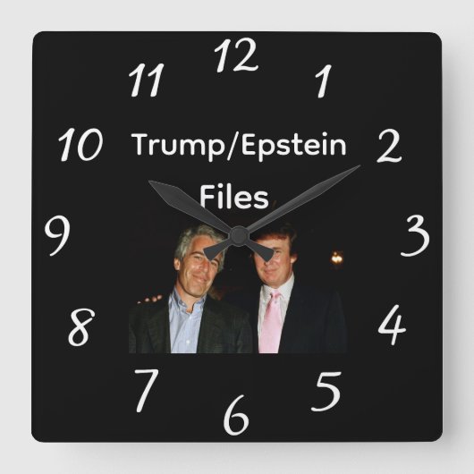 Trump/Epstein Files Wall Clock Vierkante Klok (Voorkant)
