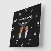 Trump/Epstein Files Wall Clock Vierkante Klok (Hoek)