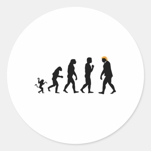 Trump Evolution verzet zich tegen grappige Donald Ronde Sticker (Voorkant)