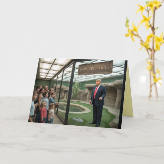 Trump Exhibit Greeting Card Kaart (Gele Bloem)