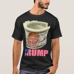 Trump Face on Money met Flag Design, ik sta met T-shirt