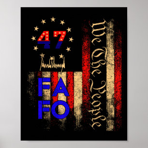 Trump Fafo F in de buurt Ontdek Amerikaanse vlag Poster