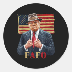 Trump Fafo F rond Ontdek Amerikaanse vlag  _2 Ronde Sticker