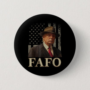 Trump Fafo, Funny Fafo Trump Amerikaanse vlag _1 Ronde Button 5,7 Cm