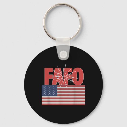 Trump Fafo, grappige Fafo Trump Amerikaanse vlag Sleutelhanger (Voorkant)