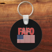 Trump Fafo, grappige Fafo Trump Amerikaanse vlag Sleutelhanger (Voorkant)